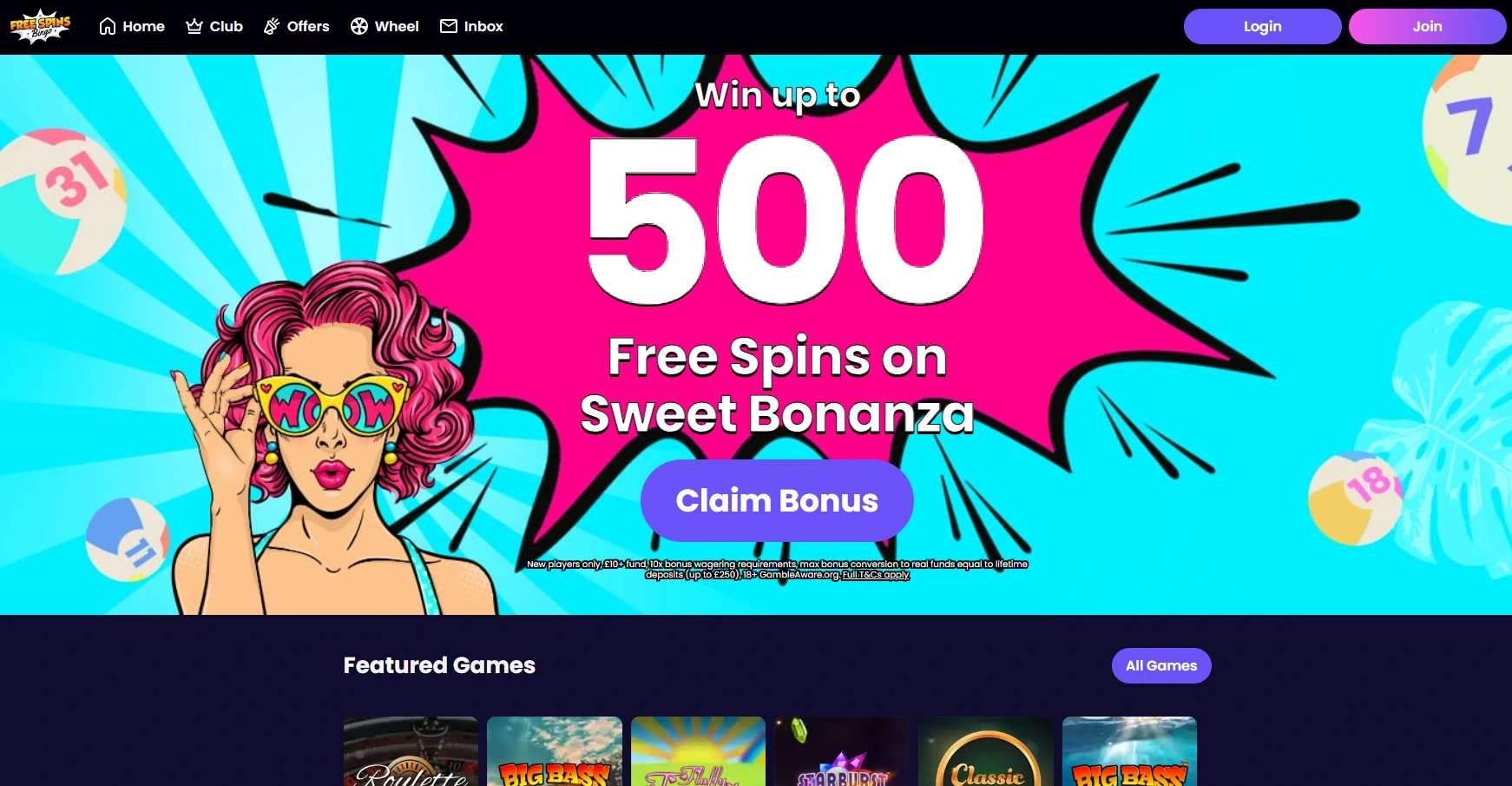 Free Spins Bingo UK casino gallery image