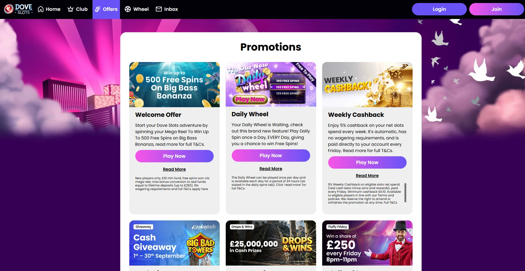 Dove Slots UK bonus preview