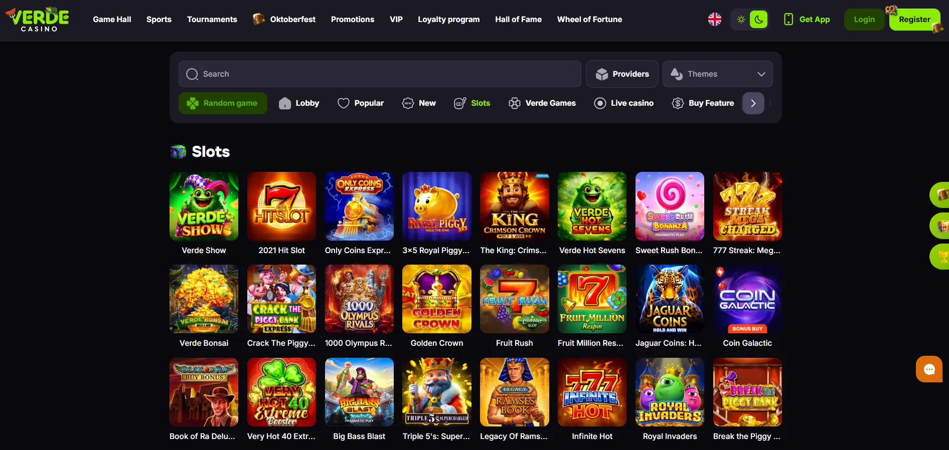 Verde Casino games preview