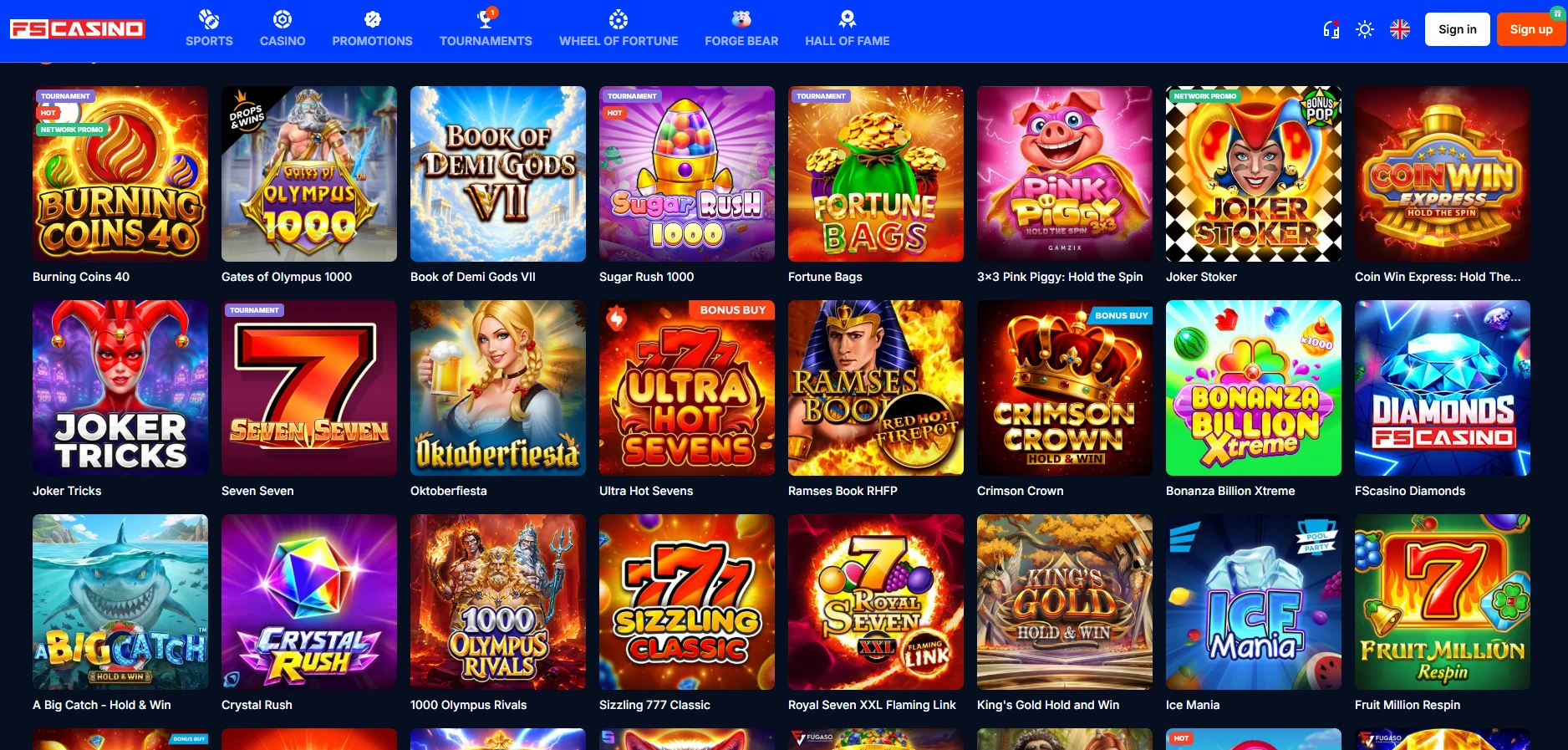 FS Casino games preview