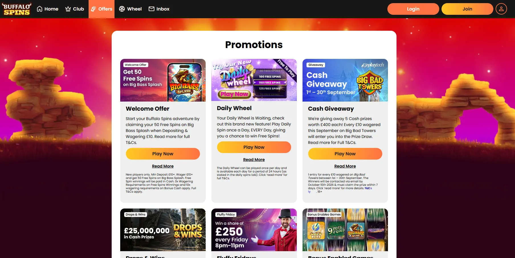 Buffalo Spins UK bonus preview