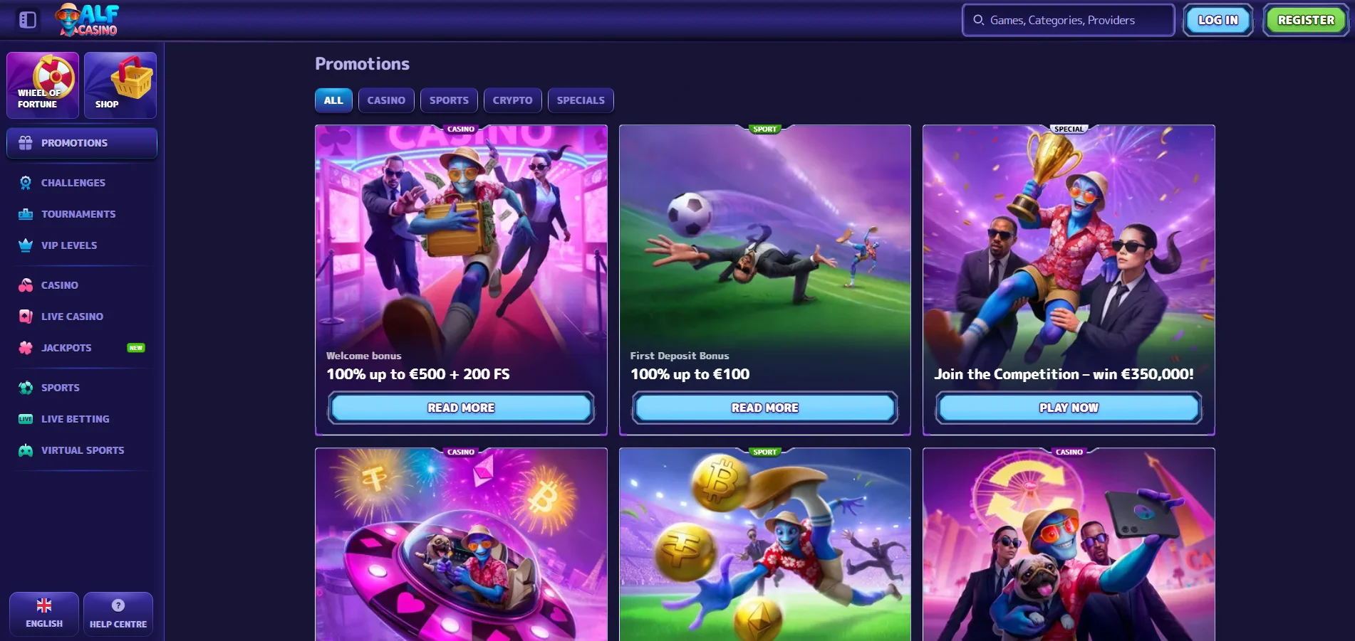 Alf Casino bonus preview
