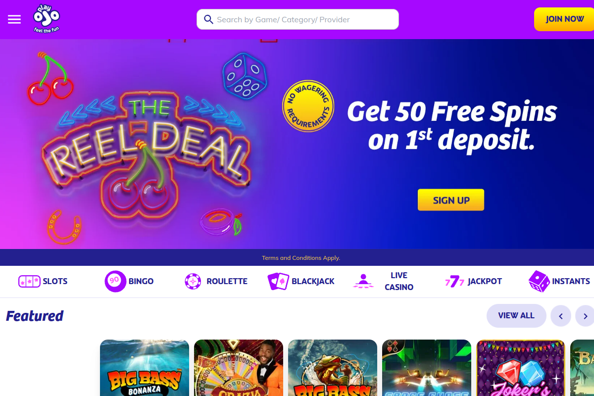 Play OJO casino gallery image