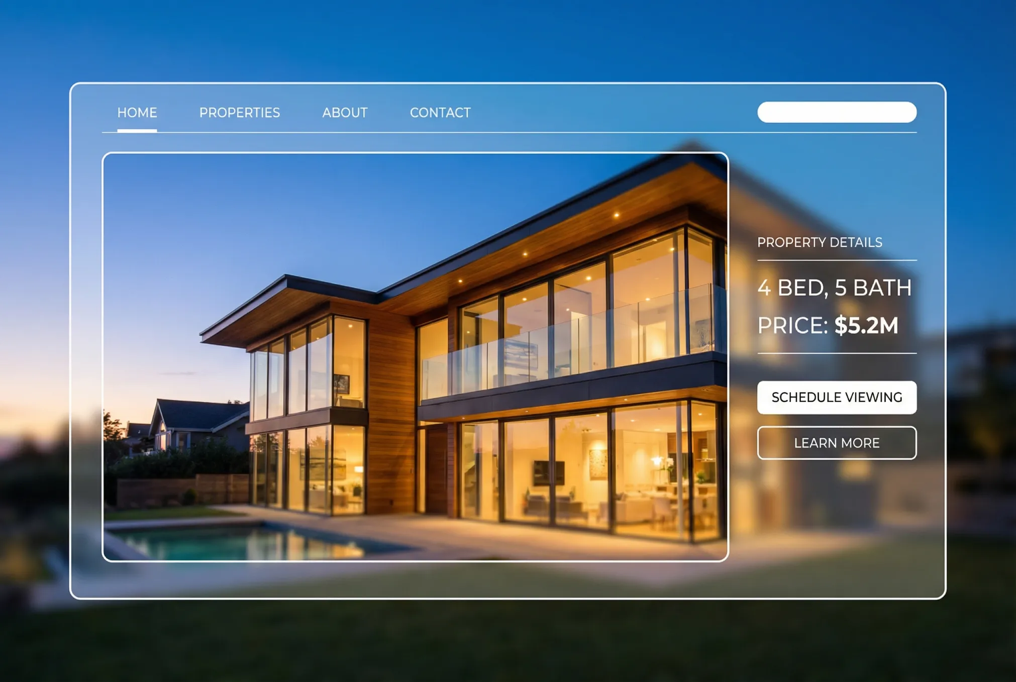 Aerial view of real estate properties