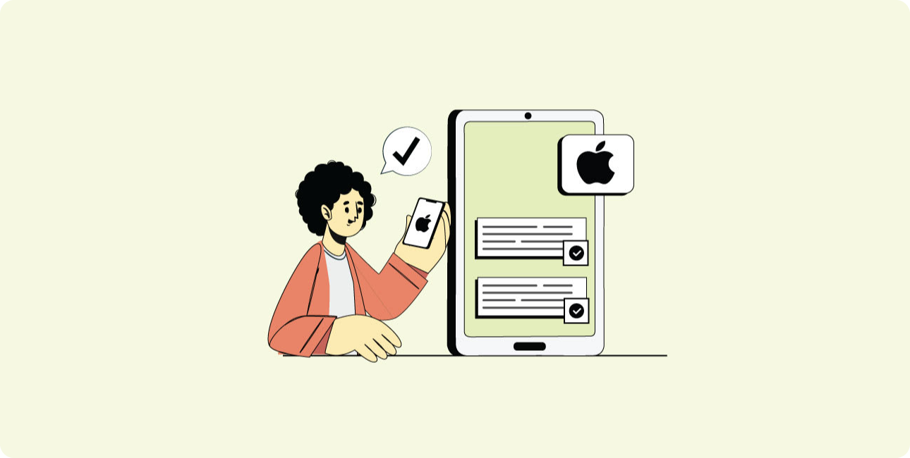 Nutzer interagiert mit einer mobilen Anwendung auf einem iPhone.