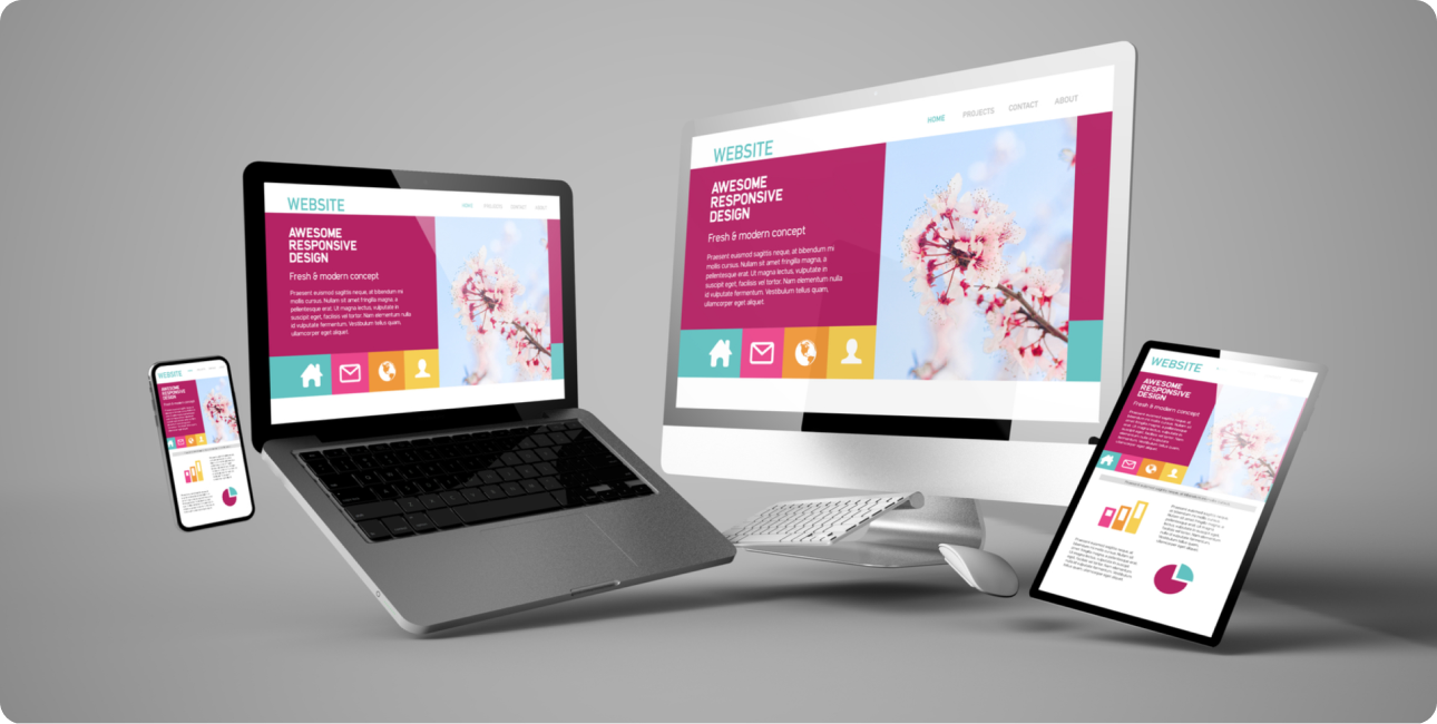 Ein Screenshot einer responsiven Website, die auf verschiedenen Endgeräten gut aussieht, um die Wichtigkeit des Responsive Designs zu zeigen.