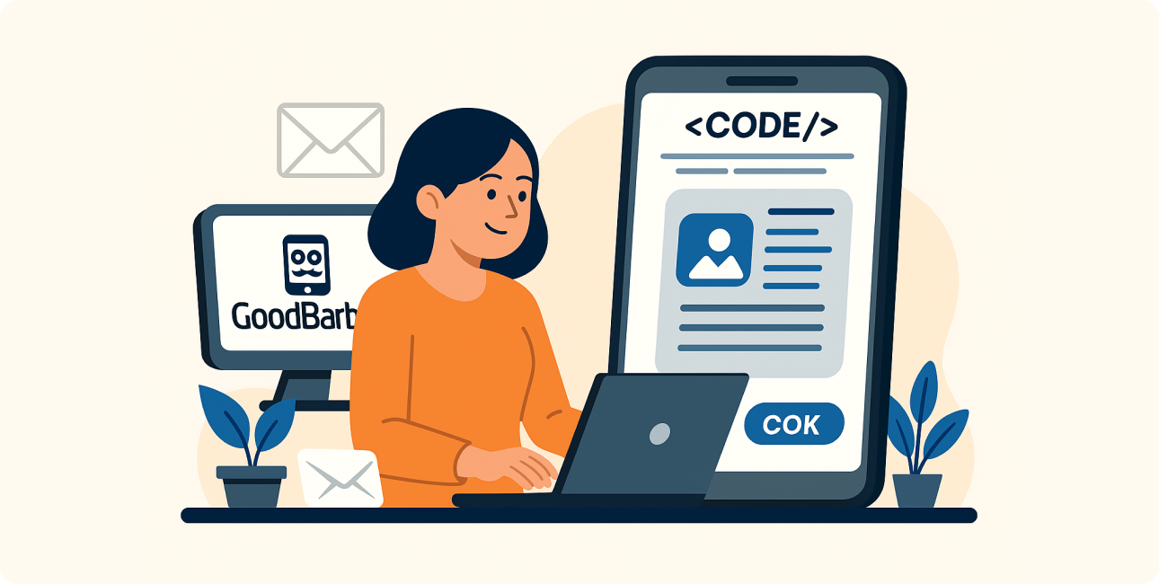 Entwicklerin arbeitet am Laptop und erstellt erste App-Idee für verschiedene Geräte