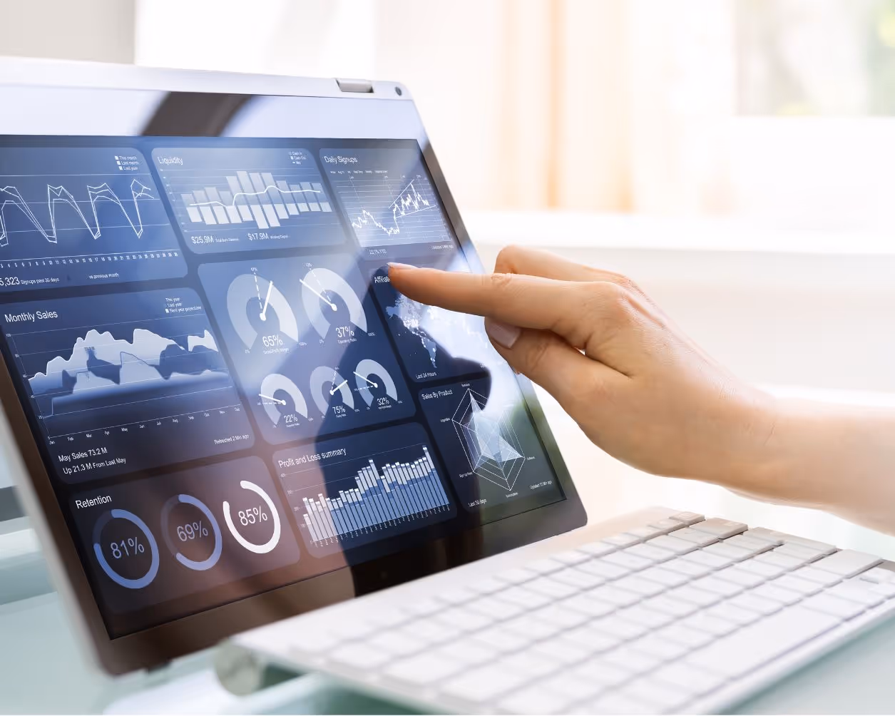 First Technology hand on touch screen