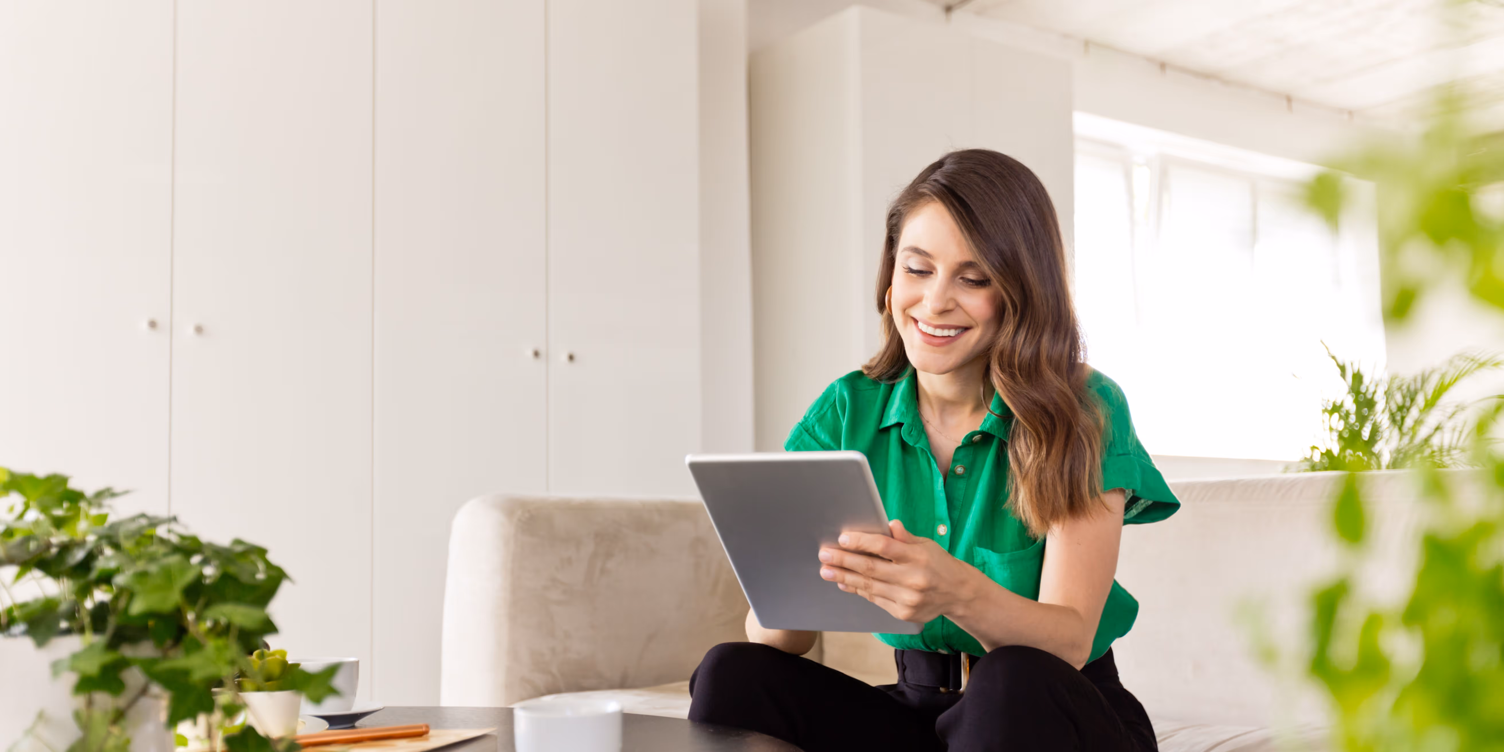 First Technology woman on tablet