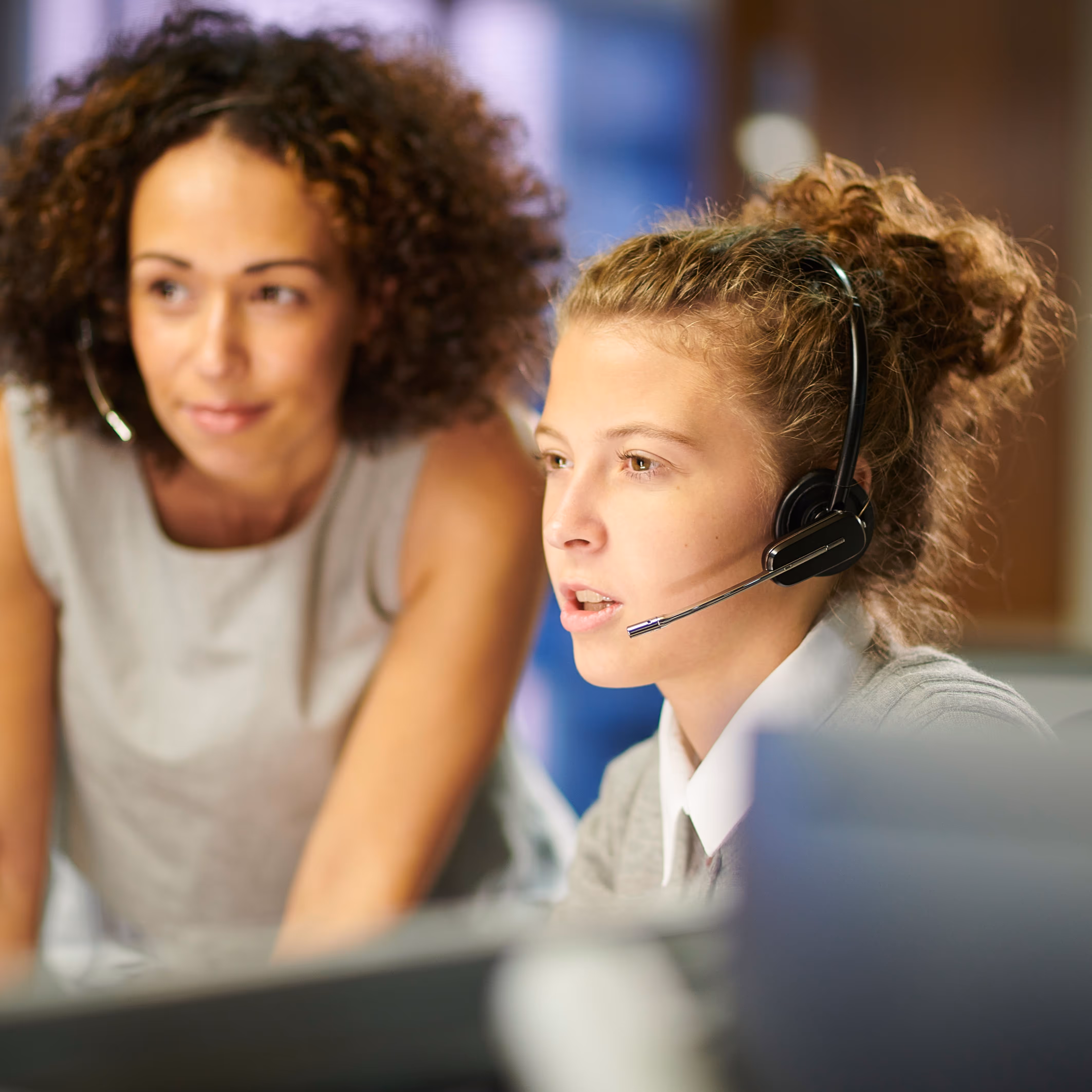 First Technology  women staring at desktop