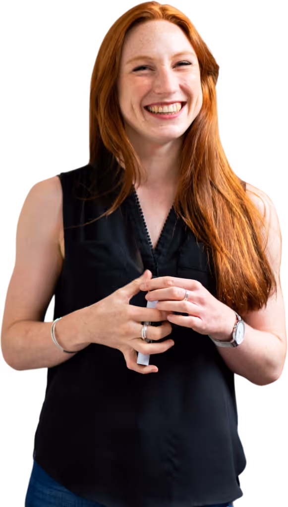 First Technology smiling woman