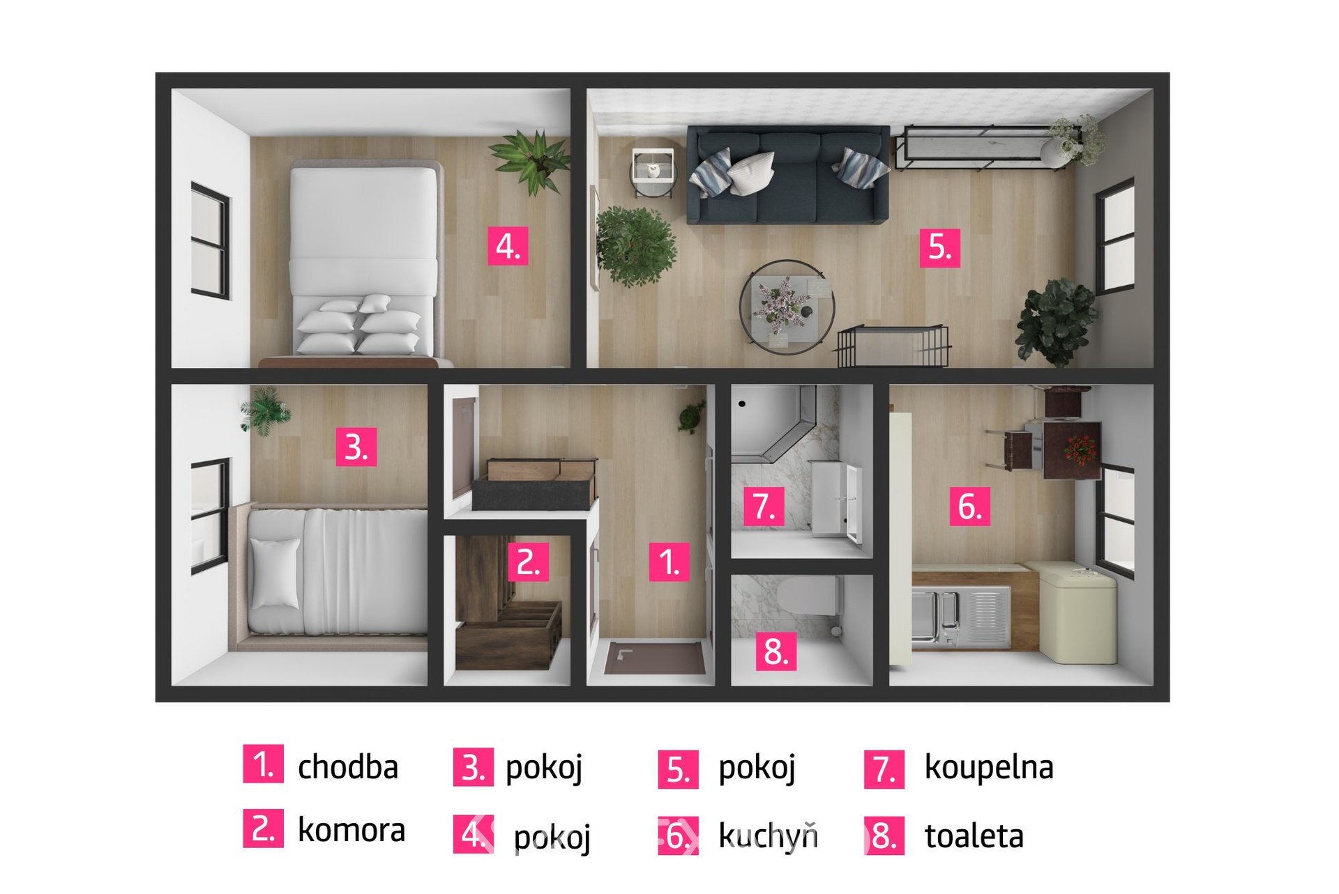 3D půdorys Vratěnín