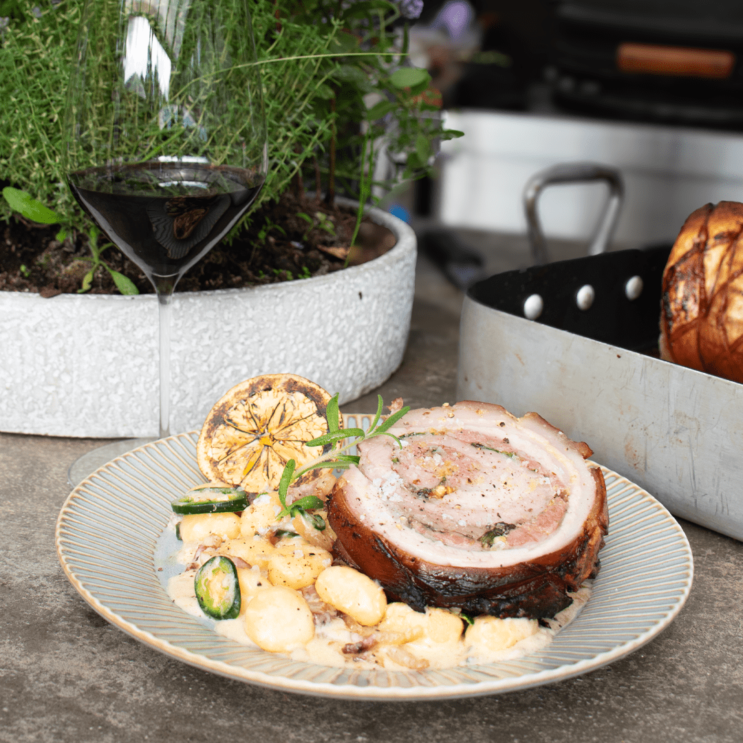 Porchetta med carbonara-gnocchi