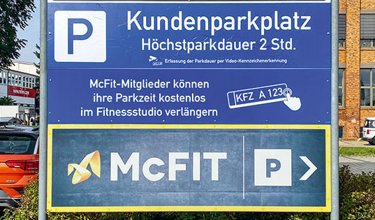 McFit Extraparkzeit: 2 Stunden