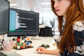 woman work on the desktop