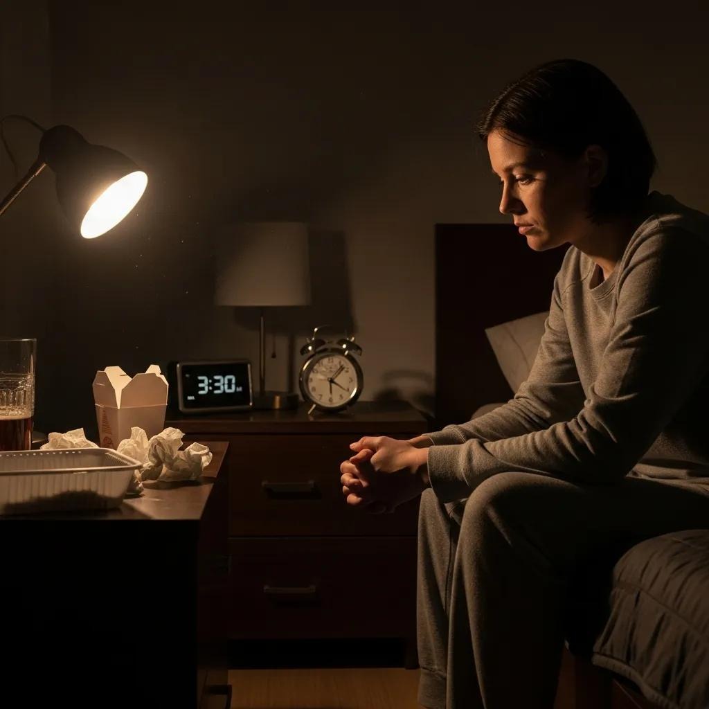 Person reflecting on how sleep loss and depression are connected