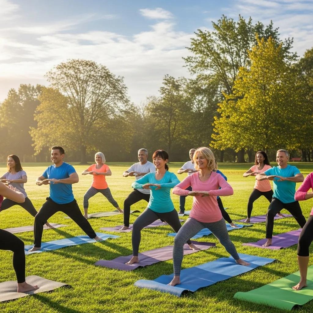 Small group walking outside, illustrating lifestyle changes that support depression recovery