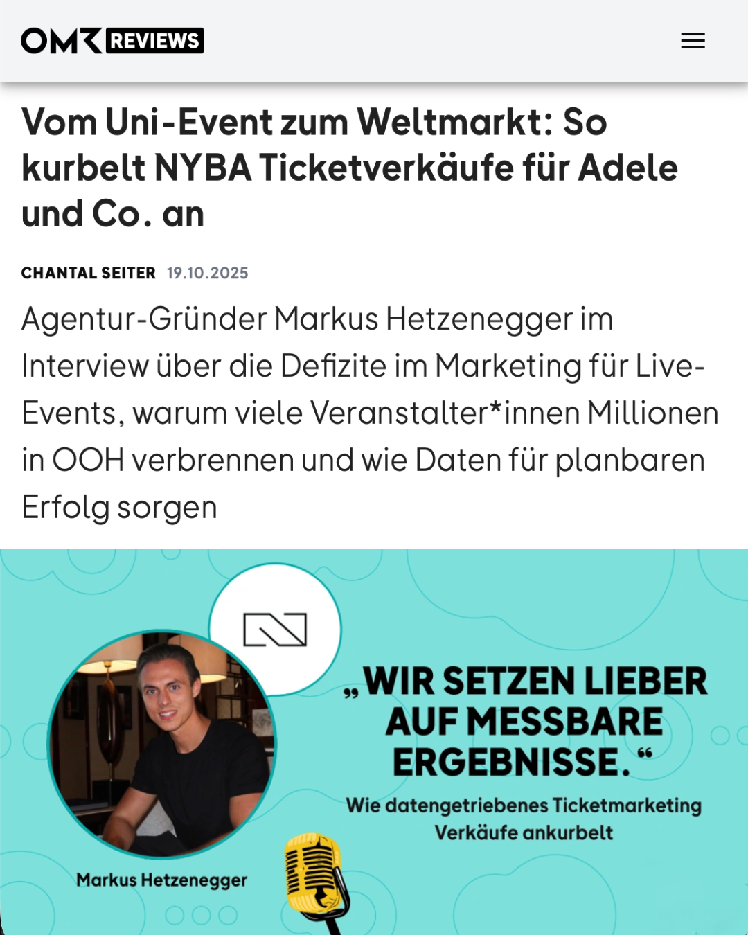 OMR article about NYBA