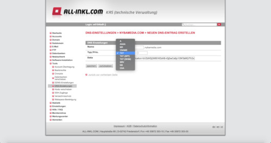 All Inkl DNS Server Settings