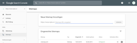 Google Search Console Sitemap eintragen