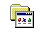 Icon of a computer window displaying a document with colored shapes and a pointed cursor.