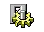 Yellow star with a gray gear and two small sparkles, symbolizing settings or favorites.