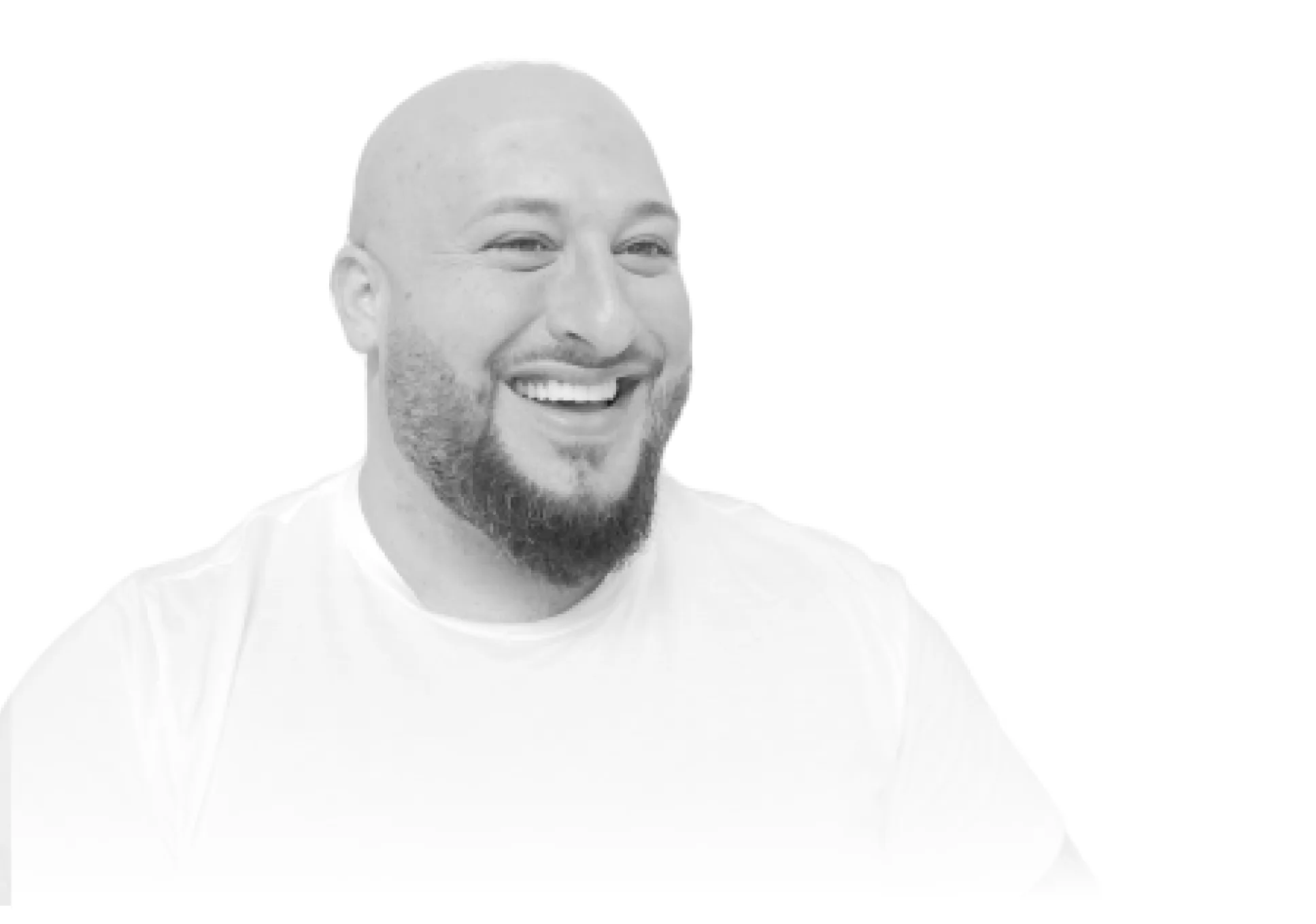 Christopher Ferry in a grayscale portrait.