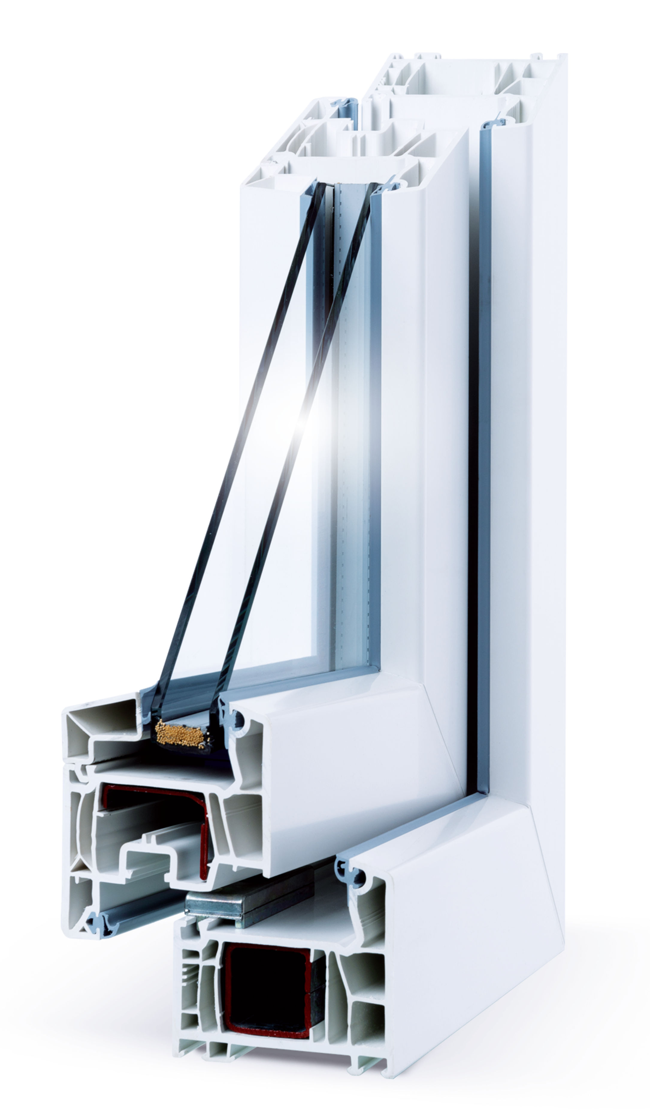 Průřez plastovým oknem VEKA Softline 76 AD