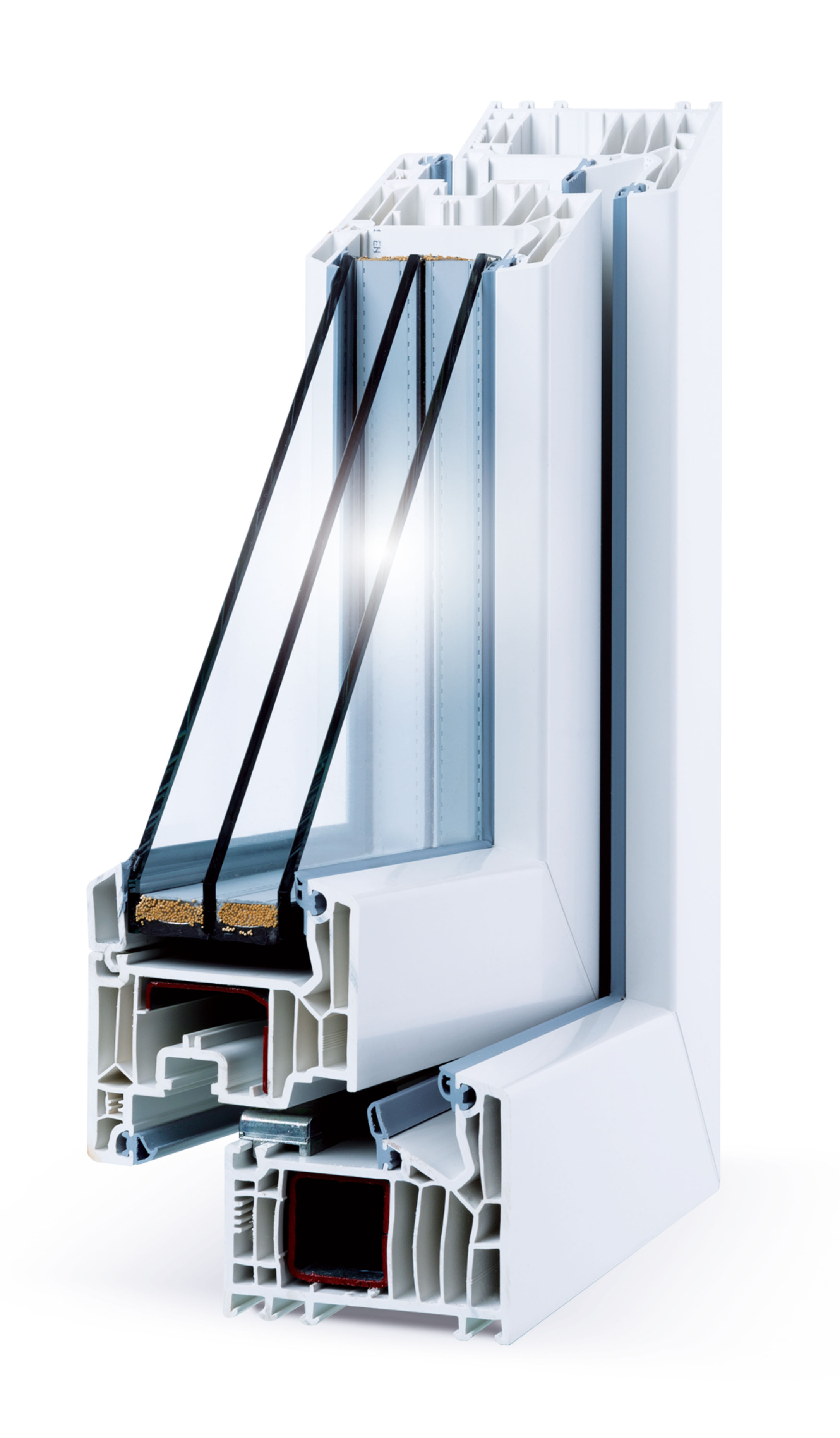 Průřez plastovým oknem VEKA Softline 82 MD