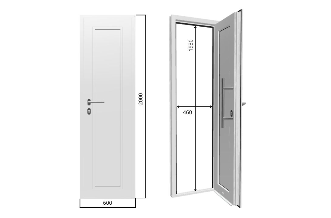 Vchodové dveře 60 cm - rozměry