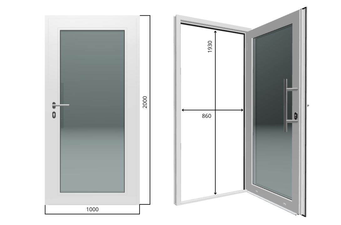 Vchodové dveře 100 cm - rozměry