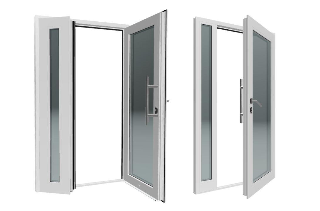 Dvoukřídlé dveře a jednokřídlé dveře se světlíkem 120 cm