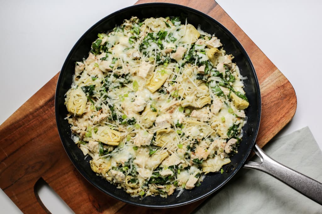 Recipe: One-Pan Spinach-Artichoke Chicken