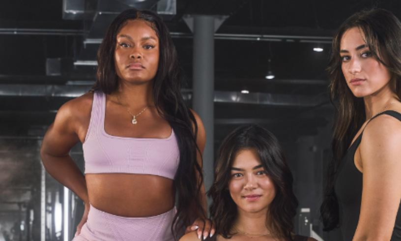 Gymshark brand athletes training in gym – Purple Perks offer.