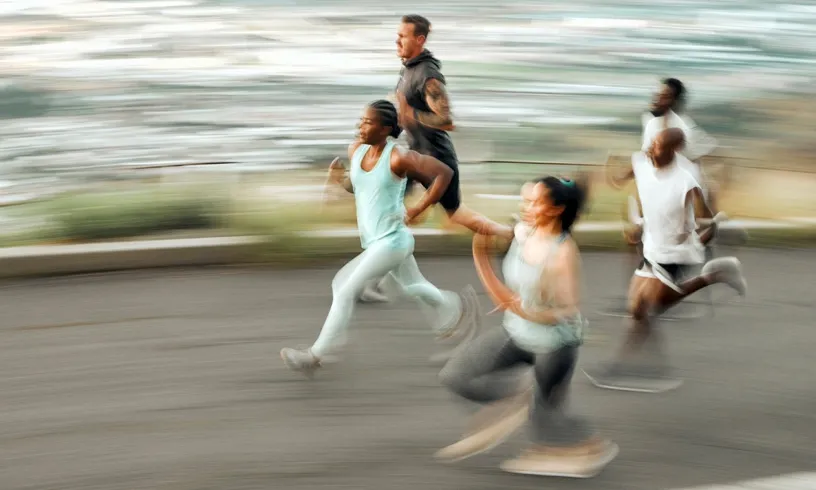 Rebel Sport (AU) brand athletes training in gym - Purple Perks offer.