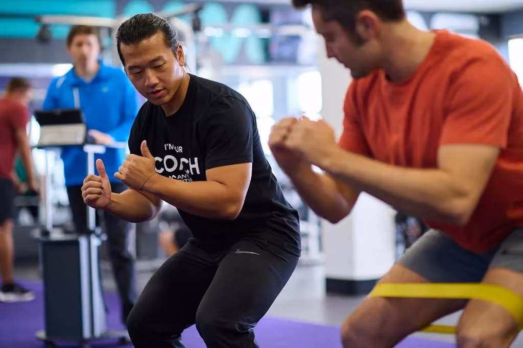 Athlete having a focused and productive gym workout session