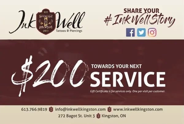 Ink Well gift certificate for $200 towards your next service