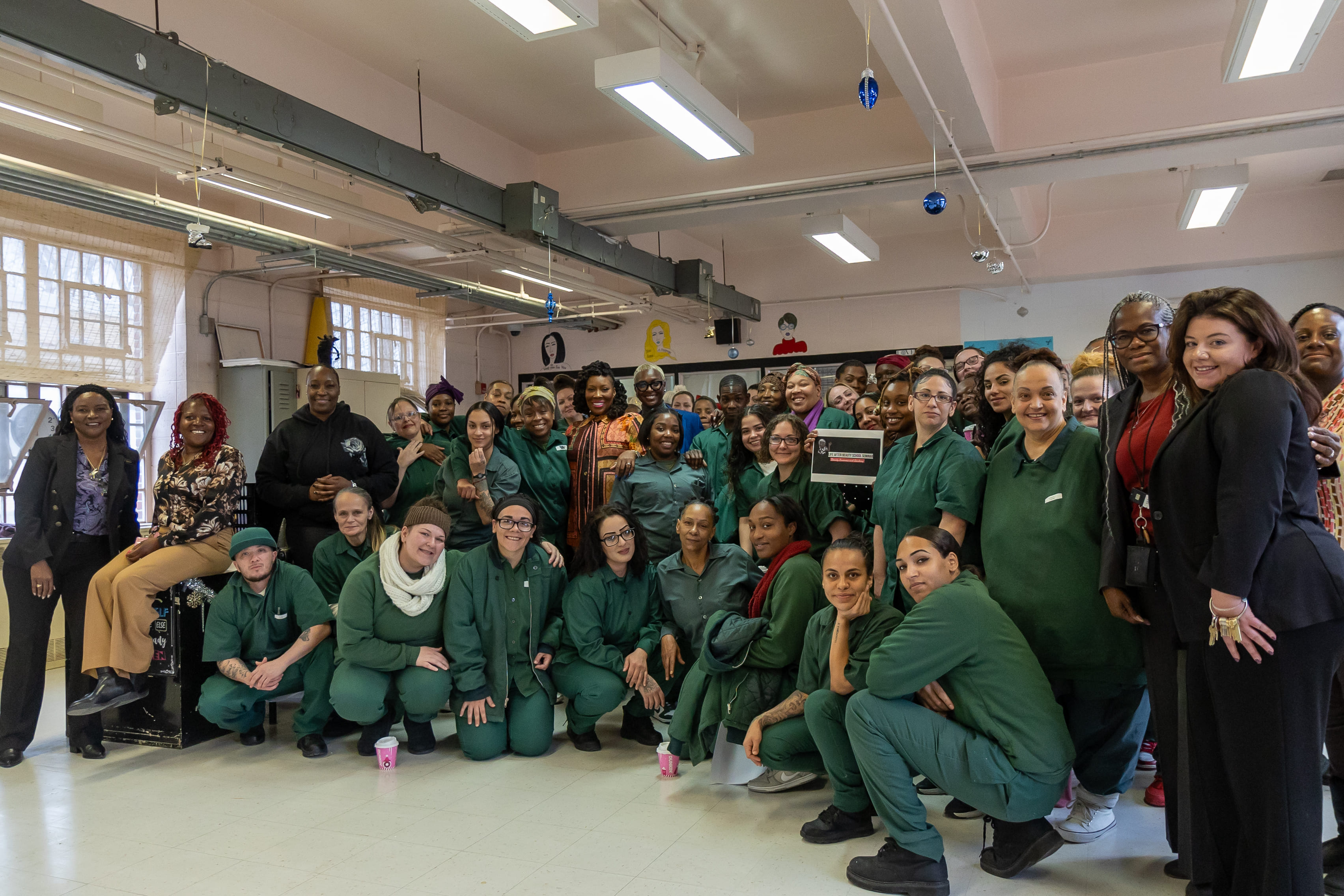 Participants gathered for a group photo in the Taconic dining hall.