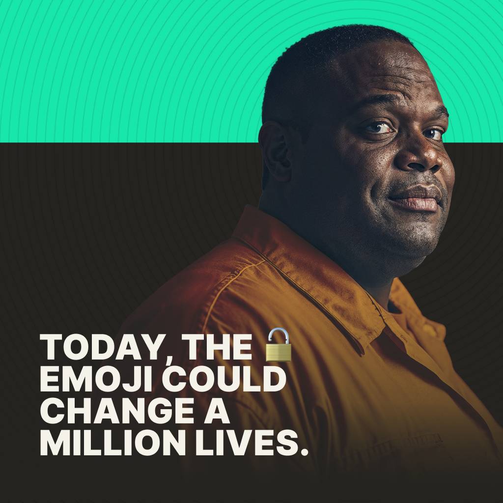 Today, the padlock emoji could change a million lives, with a portrait of an incarcerated man.
