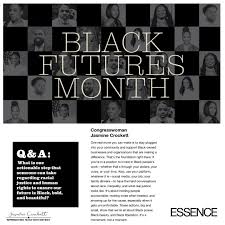 ESSENCE Black Futures Month honoree grid with a Q and A featuring Congresswoman Jasmine Crockett.
