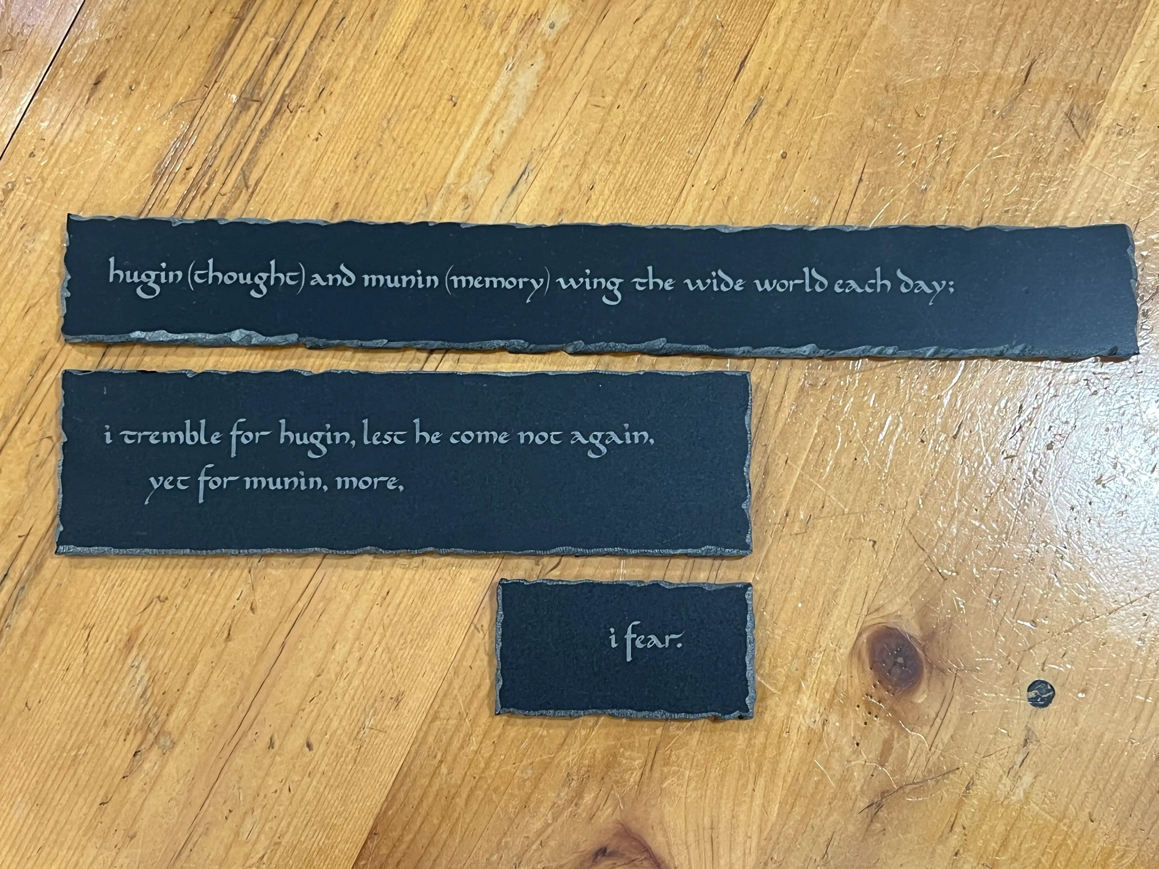 Mosaic designed by Sandra Groenveld.  Calligraphy and Engraving by Merri Klar totallymerri