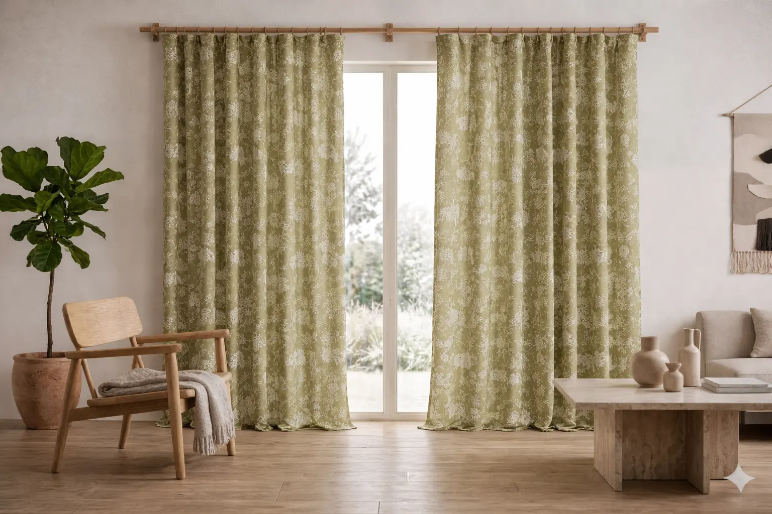 Classic Indian curtain for home in elegant living room