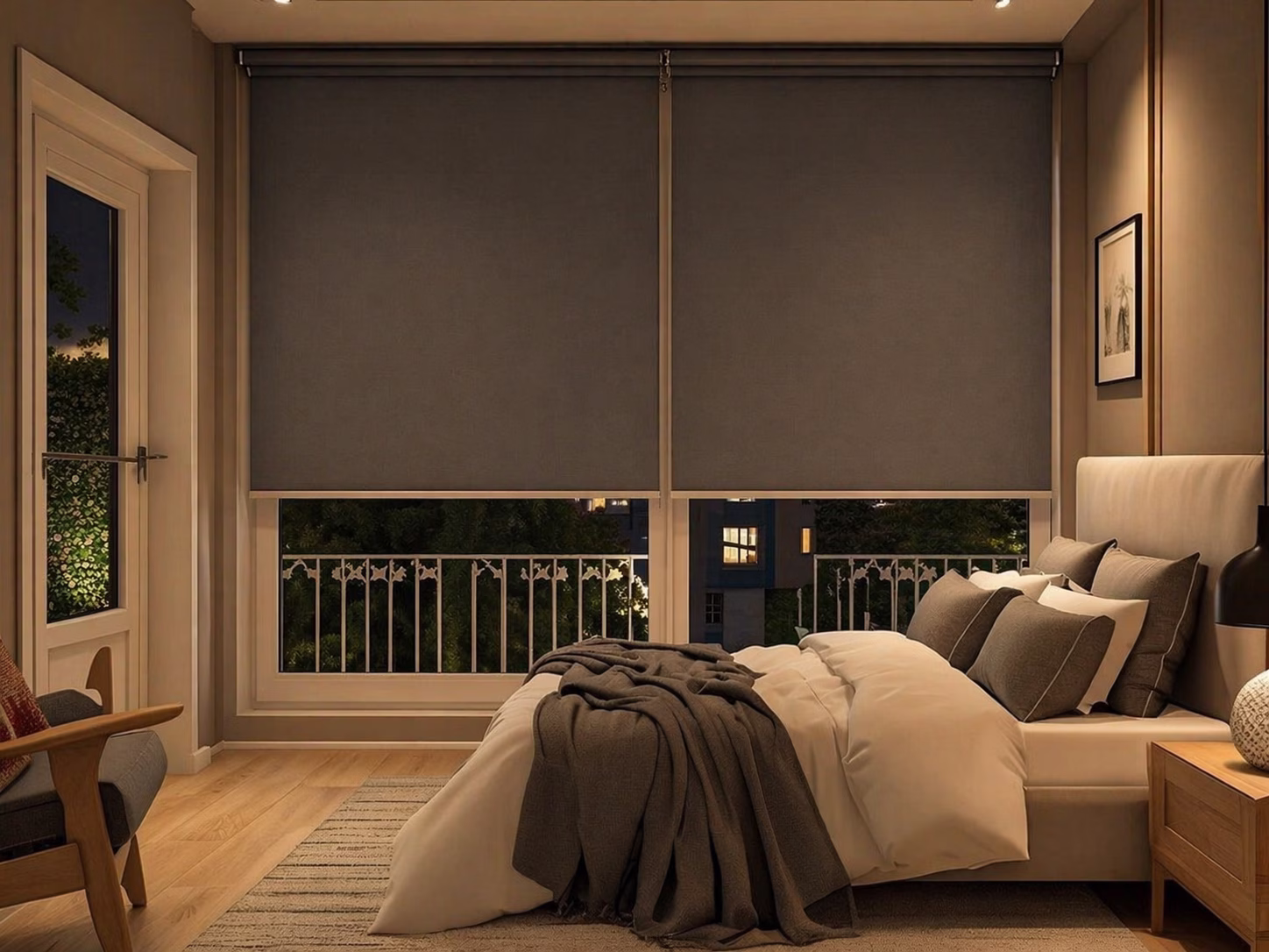 Blackout night blinds blocking street light for better sleep