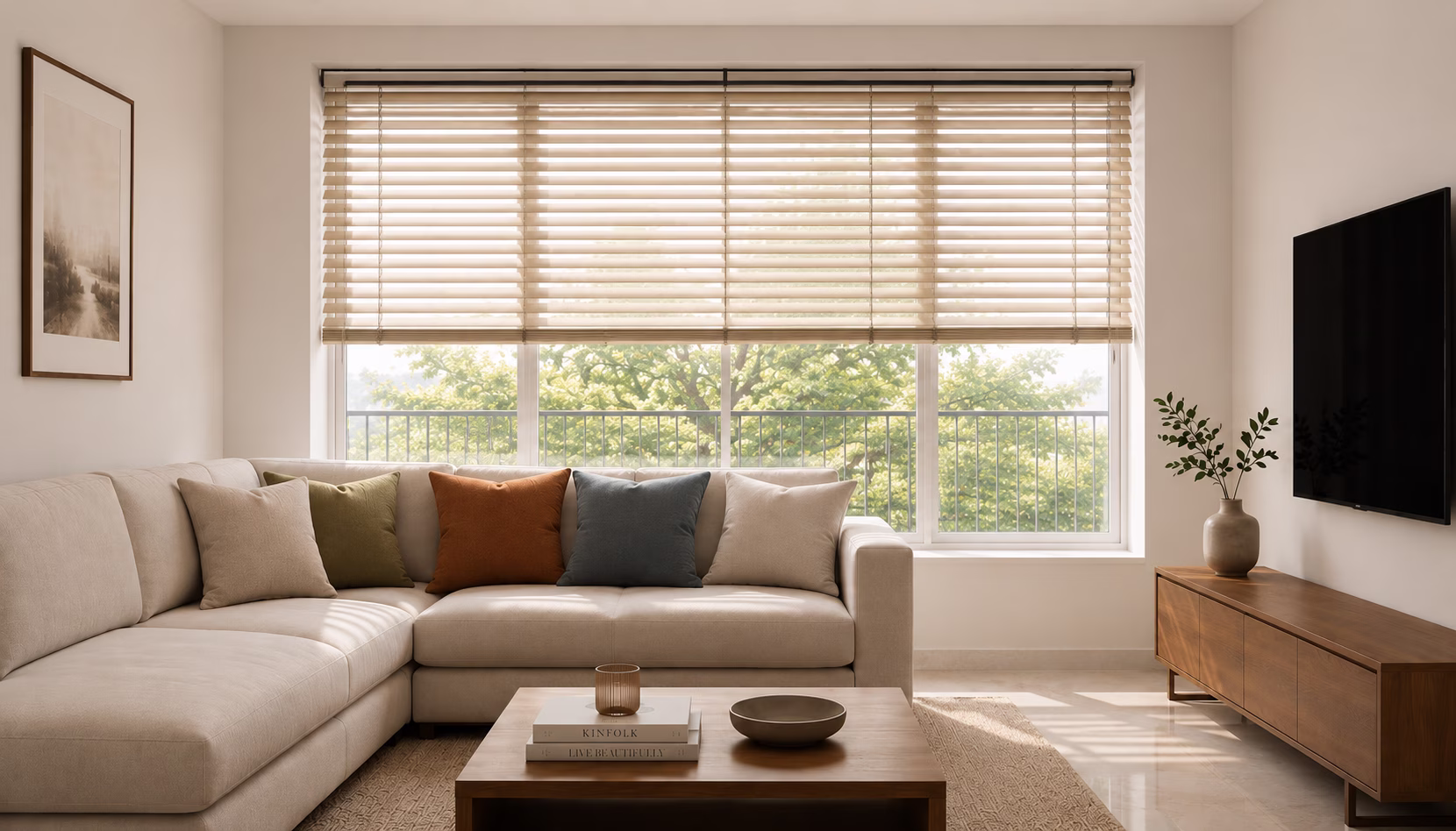 curtains with blinds for modern house
