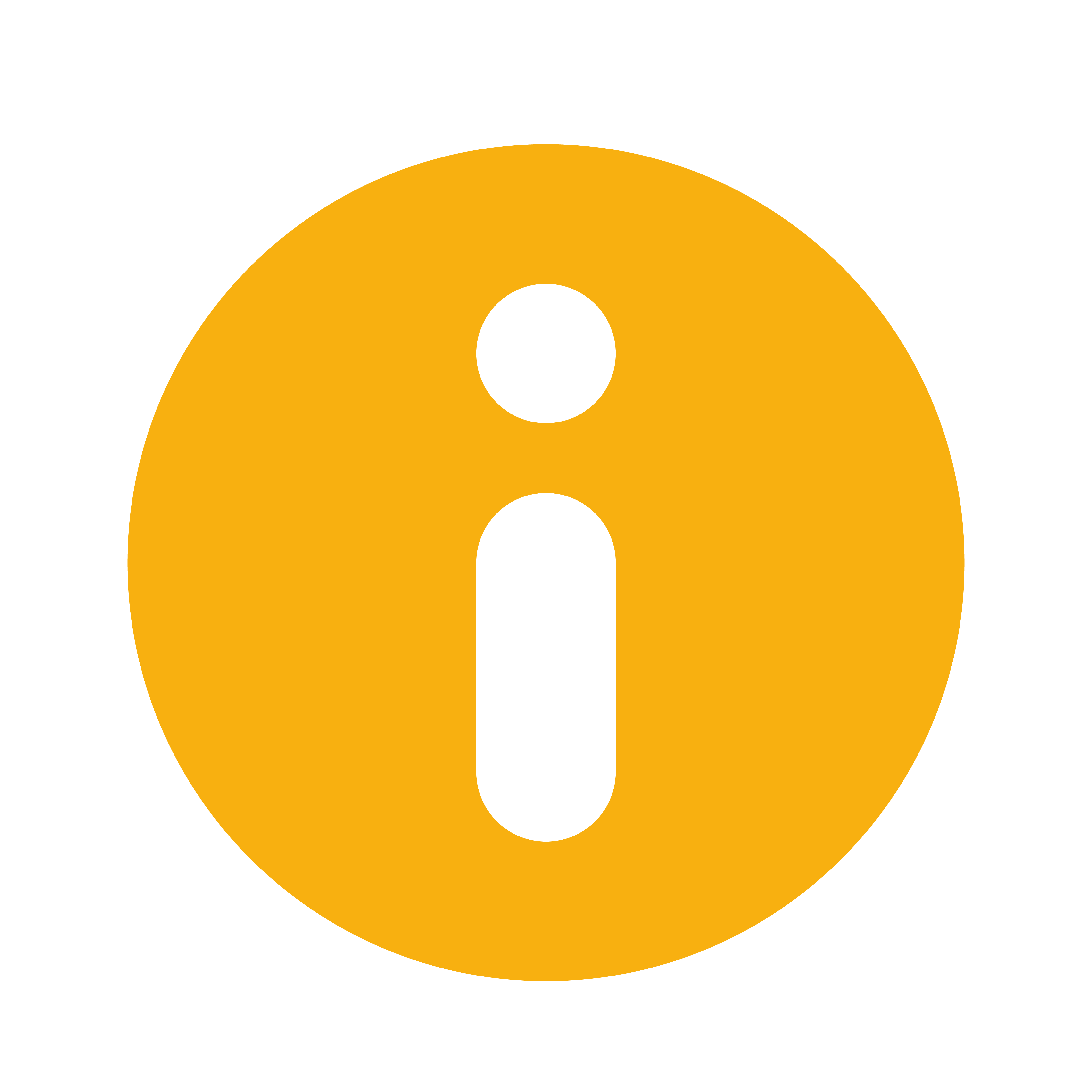 Gelbes Informationssymbol mit kleinem 'i' auf schwarzem Hintergrund.