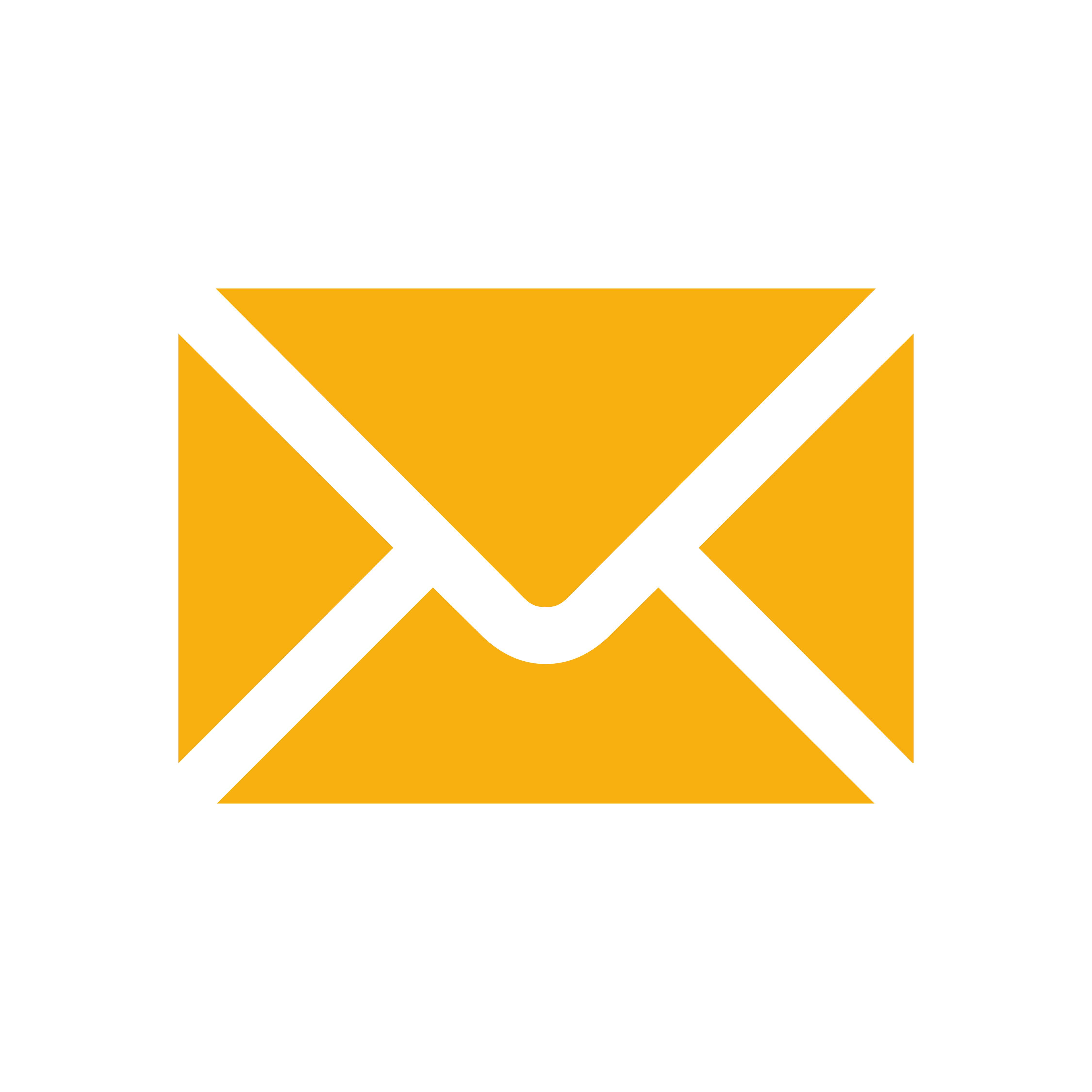 Orangenes Umschlagsymbol für E-Mail auf schwarzem Hintergrund.