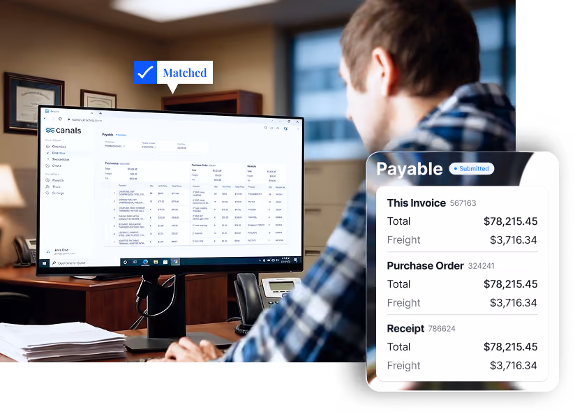Save time and eliminate manual review with automated invoice processing, PO matching, and submissions for contractors