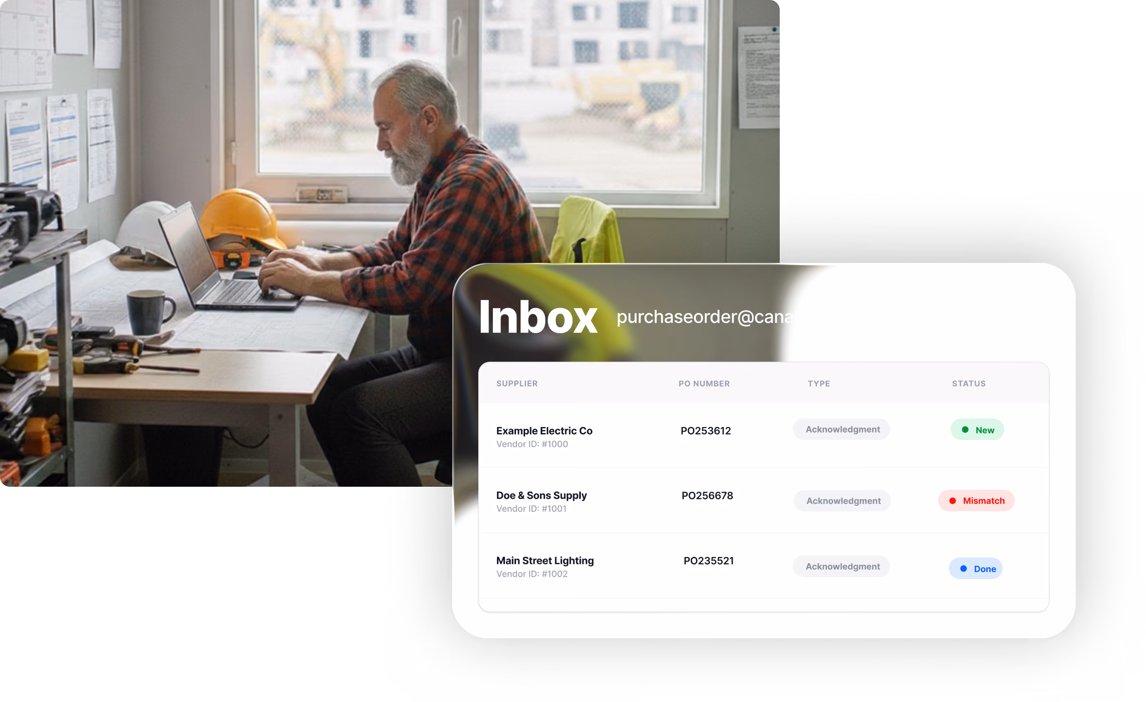 Stay on schedule by catching backorders and changes early with PO-to-acknowledgment matching