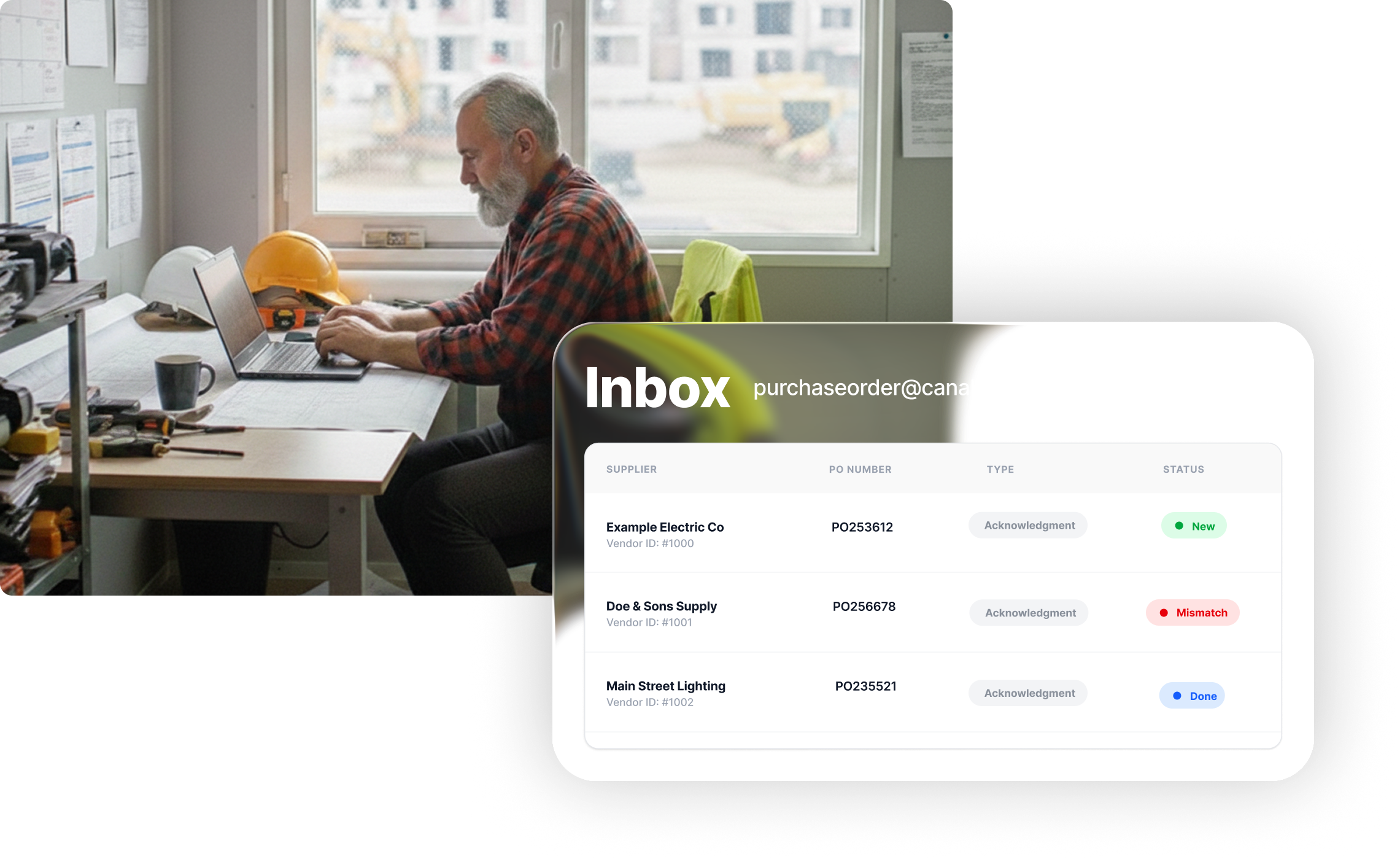 Stay on schedule by catching backorders and changes early with PO-to-acknowledgment matching