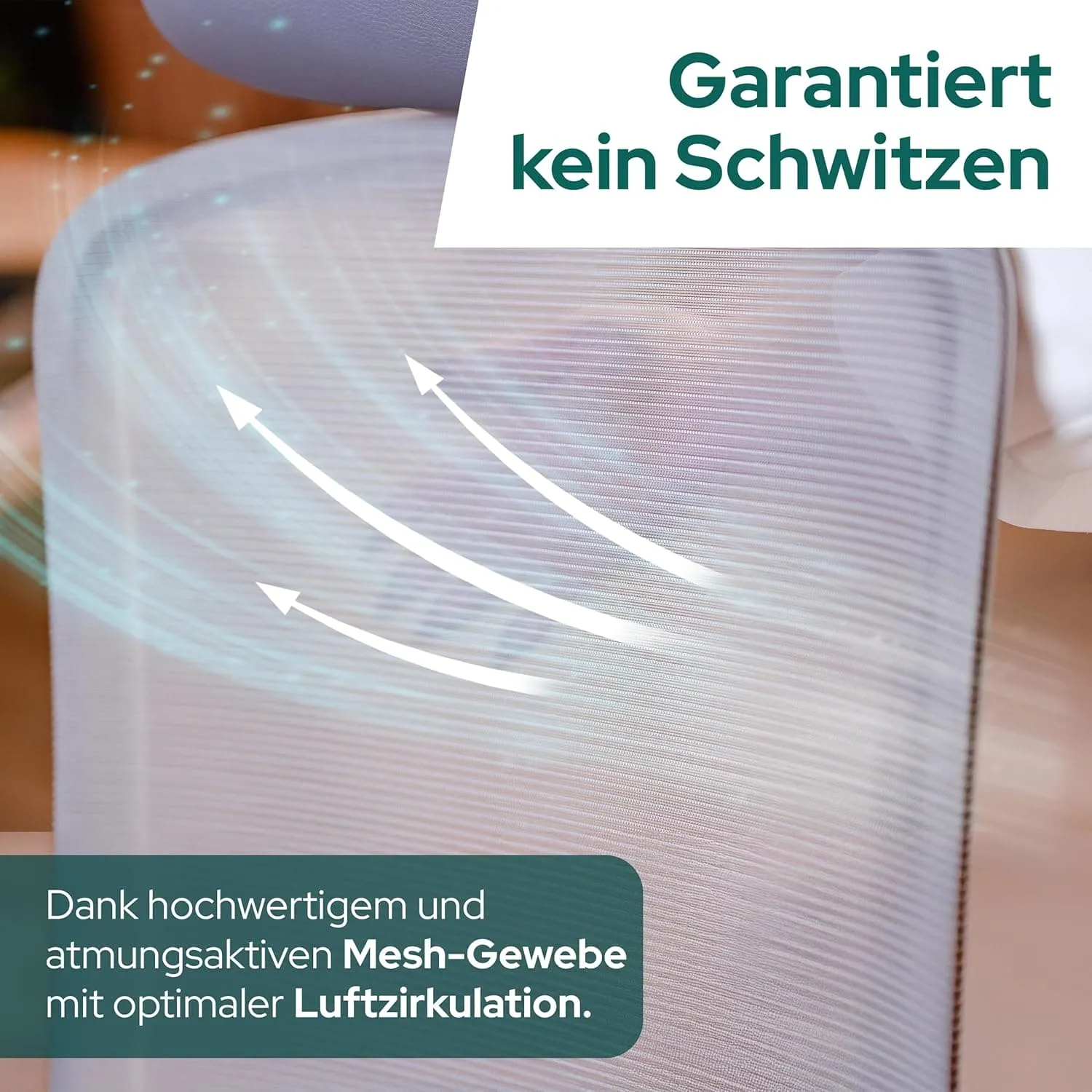 Atmungsaktive Mesh-Rückenlehne des SCHEKKA ERGOPRIME Pro Bürostuhls für verbesserte Luftzirkulation und reduziertes Schwitzen